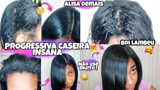 PROGRESSIVA CASEIRA INSANA QUE ALISA COMO NUNCA  3 INGREDIENTES APENAS  CABELO LISO BOI LAMBEU [upl. by Wentworth]