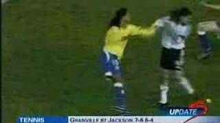 Ronaldinho slaps Sorin for nutmegging him [upl. by Plante]