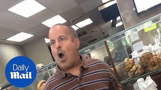 Short man rants at female bagel shop employees before fight [upl. by Lek]