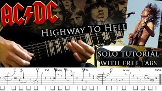 ACDC  Highway To Hell guitar solo lesson with tablatures and backing tracks [upl. by Homans609]