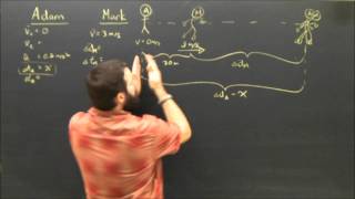 Acceleration Equations 1 Object Catching up to Another Sample Problem [upl. by Ecilahc]