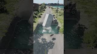 Cargo van amp Car vs Water Pit  Beamng Drive beamngdrive [upl. by Imik]