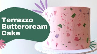 Terrazzo Buttercream Cake Tutorial [upl. by Ayhtin]