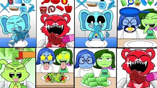 Random light ZincBlueRedGreen Food ASMR Emoji Mukbang 4MooMoo ShowMooMoo StudioCartoons [upl. by Emalee]