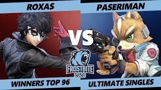 Frostbite 2020 SSBU Winners Top 96  Roxas Joker Vs R2G  Paseriman Fox Smash Ultimate Singles [upl. by Atiran22]