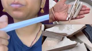 SLATE PENCIL EATING 🤤 AND SHALE STONE EATING 🤤 VIDEO 🤍 [upl. by Kelwunn]