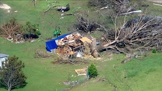 Video Aerial tour of Wewahitchka Fla shows major damage to homes [upl. by Ajssatsan]