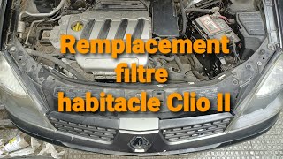 Remplacement filtre habitacle Clio II [upl. by Neerol]