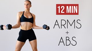 12 MIN STANDING ABS amp ARMS No Repeats No Crunches No Planks [upl. by Alyal]