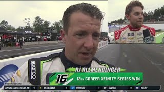 AJ ALLMENDINGER MYATT SNIDER POST RACE INTERVIEWS  2022 NASCAR XFINITY SERIES AT PORTLAND [upl. by Elacsap]