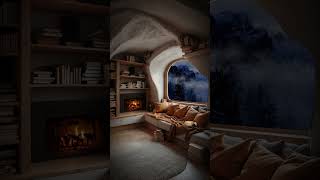 Cozy winter Cave with blizzard What are your dreams shorts ambience blizzard [upl. by Wendie]