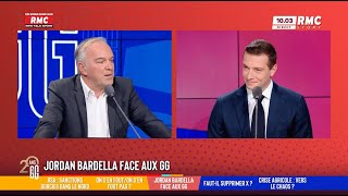 Jordan Bardella sur RMC  « Ce gouvernement prend la route de la censure » [upl. by Legnaesoj]