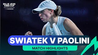 Iga Swiatek v Jasmine Paolini Highlights  Poland v Italy  2024 Billie Jean King Cup Finals [upl. by Pickar]