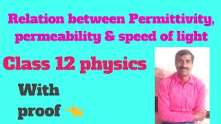 Relation between permittivity permeability and speed of light class 12 physics [upl. by Ahnavas]