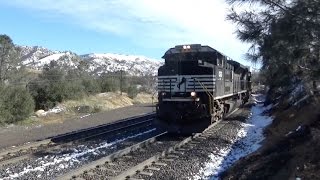 Trains In Tehachapi After Snowfall 1117 [upl. by Glenda]