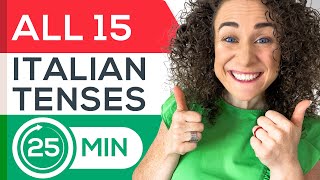 Learn ALL 15 Italian Tenses in JUST 25 Min⏳🇮🇹  FREE Italian Verb Tenses Chart PDF [upl. by Icram]