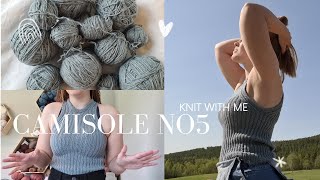 Camisole No 5 by Myfavoritethingsknitwear  Knit with me  Project Vlog [upl. by Enoid]