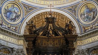 Vaticano iniziati i lavori di restauro del baldacchino della Basilica di San Pietro [upl. by Azila]