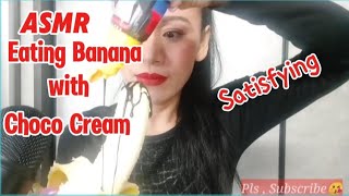 ASMR Eating Banana with Choco Cream asmr bananaeats eatingbanana [upl. by Ruhtua]