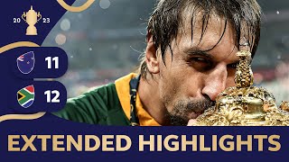 EXTENDED HIGHLIGHTS  Rugby World Cup 2023 final  New Zealand v South Africa [upl. by Genet990]