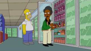 The Simpsons  Homer chews the expired Milk quotDo Not Chew The Chunksquot says Apu [upl. by Leuamme411]