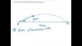 Maths Edexcel A level paper 3 2022 projectiles question [upl. by Riocard]