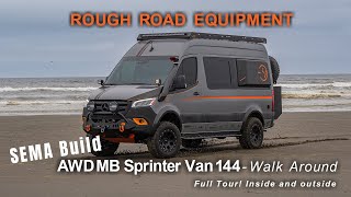 Show Mercedes SEMA AWD Sprinter Van Walkaround by Rough Road Equipment [upl. by Akcir]