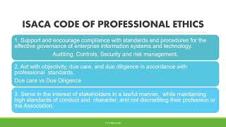 3 CISA1 ISACA Code of Ethics [upl. by Giselbert39]