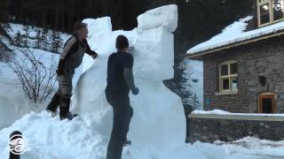 Moose sculpture at the Banff Upper Hot Springs for Snow Days Parks Canada [upl. by Roderick406]