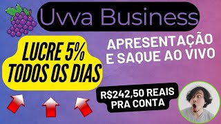 quotUVVA BUSINESS AQUI VC LUCRA 5 TODO DIA ATÃ‰ 200 APRESENTEI E SAQUEI AO VIVO SERÃ QUE PAGOU [upl. by Docila]