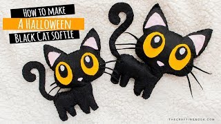 DIY Halloween Black Cat Softie [upl. by Haridan]