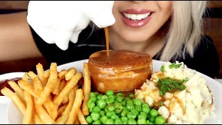 ASMR Eating Steak Pie Fries Mash No Talking [upl. by Lenahc]