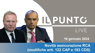 Il Punto Live  Novità assicurazione RCA [upl. by Enyawd]