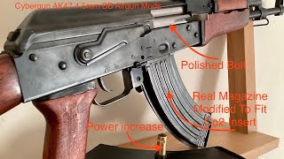 Cybergun AK47 45mm BB Airgun Real Magazine Mod To Fit Co2 Power Tune Upgrade Polished Bolt [upl. by Talbot]