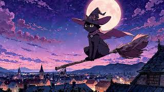 The Cutest Witchy Cat 🎃 Lofi Night Vibes 🎃 Halloween Lofi Songs To Make You Feel Halloween Is Coming [upl. by Ecirehs654]