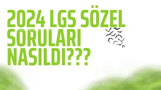 2024 LGS SÖZEL SORULARININ YORUMU [upl. by Nally]