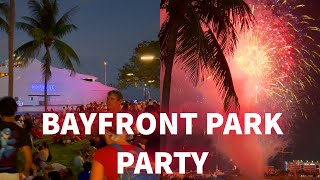 EPIC Miami Party at Bayfront Park with FIREWORKS [upl. by Maxy21]