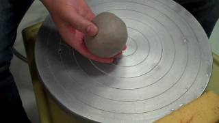 Centering clay  how to center on a pottery wheel tips demo  Pottery Making Part 1 [upl. by Malvin]