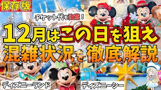 12月ディズニーの混雑予想！4つのポイントから混雑状況を徹底解説！空いてる穴場の期間まで徹底シェアします♩ [upl. by Sherrer6]