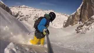 Snowboard Powder In Dolomiti  Marmolada [upl. by Notyard]