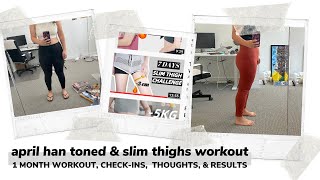 workout results april hans toned amp slim thighs for a month [upl. by Ayatahs901]