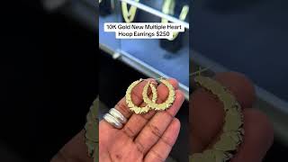 10K Gold New Multiple Heart Hoop Earrings at Ijaz Jewelers earrings goldearrings diamondearrings [upl. by Anerb365]