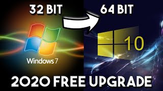 Windows 7 32 Bit To Windows 10 64 Bit  2020 Free Upgrade  No Data Loss Shorter Video Reupload [upl. by Reivax]