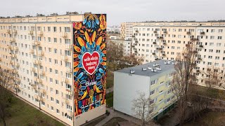 Mural WOŚP na Bielanach [upl. by Nylla]