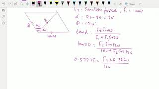 Engineering mechanics    Parallelogram law of forces Solving problems   76 [upl. by Lleruj21]