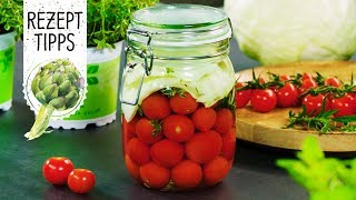 Fermentierte Tomaten mit frischen Kräutern – lecker leicht amp gesund  Volmary RezeptTipps [upl. by Inatirb]