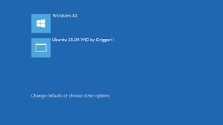 Ubuntu 15 VHD TUTORIAL BOOT UEFI WINDOWS 10 by Griggorii [upl. by Ariew]