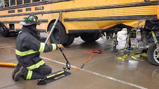 Heavy Lifting Vehicle Extrication with Paratech Hydra Fusion Struts  Firefighter Training [upl. by Enaitsirhc]