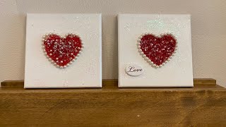 VALENTINE GLASS HEARTS WITH MOD PODGE BROKEN GLASS  TUTORIAL  GUIDE NO RESIN NEEDED [upl. by Lleze987]