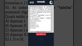 📘 413  QUESTÃO DE PORTUGUÊS PARA CONCURSO quiz shorts concurso portugues simulado [upl. by Acenahs]